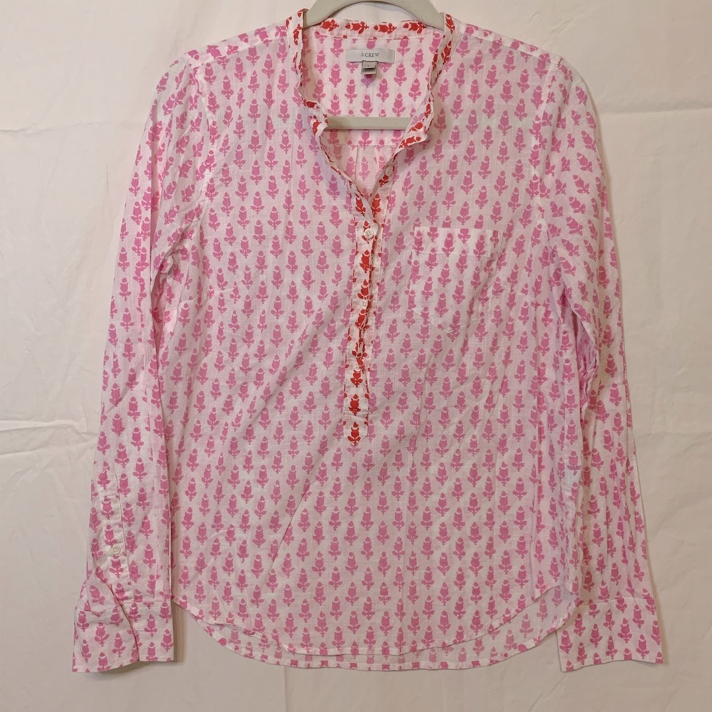 J Crew Lightweight Cotton Classic Popover